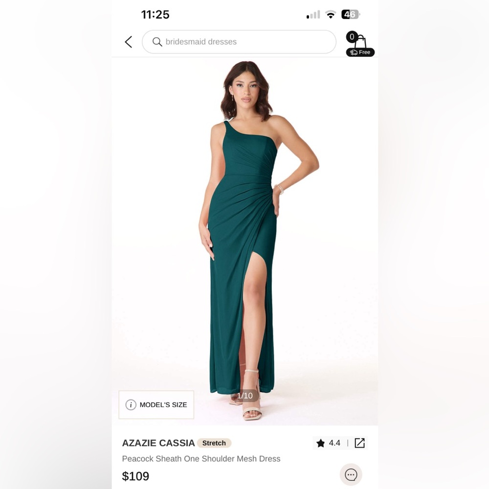 Azazie Peacock Blue Cassia Dress